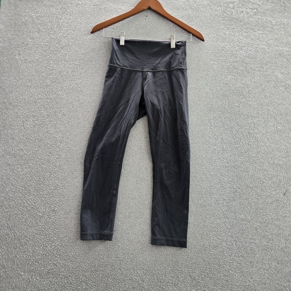 Lululemon Activewear Pants 4 Black Wunder Under Crop Leggings 22" Inseam‎